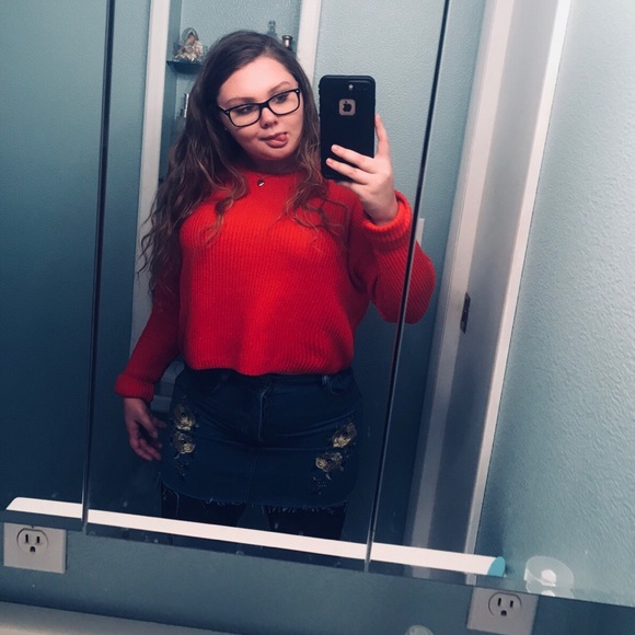 Pacsun Red Cropped Sweater - Picture 1 of 3